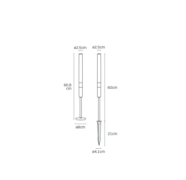 Lauko įsmeigiamas šviestuvas MIM 3000K 1W IP65 75169-143721