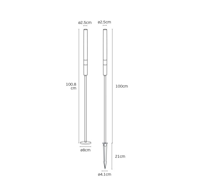 Lauko įsmeigiamas šviestuvas MIM 3000K 1W IP65 75169-149721