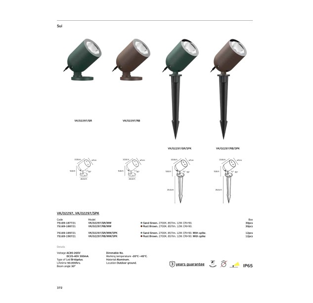 Lauko įsmeigiamas šviestuvas SUI 2700K 12W IP65 75169-189721 Lauko įsmeigiamas šviestuvas SUI 2700K 12W IP65 75169-189721