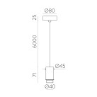 Pakabinamas šviestuvų rinkinys 6 m, tekstūruotas juodas, LED E27 15 W, CL.I