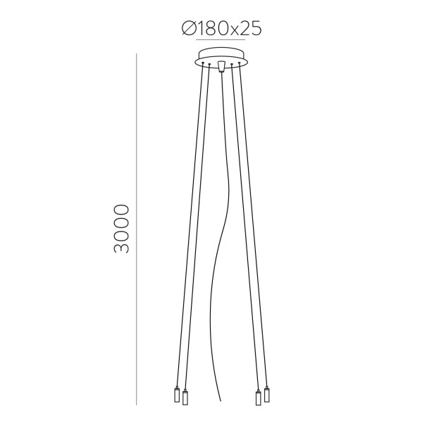 Isia pakabinamų šviestuvų rinkinys CONJ.FLORON 3453 BCO 3,1 m, tekstūruotas baltas, CL.I