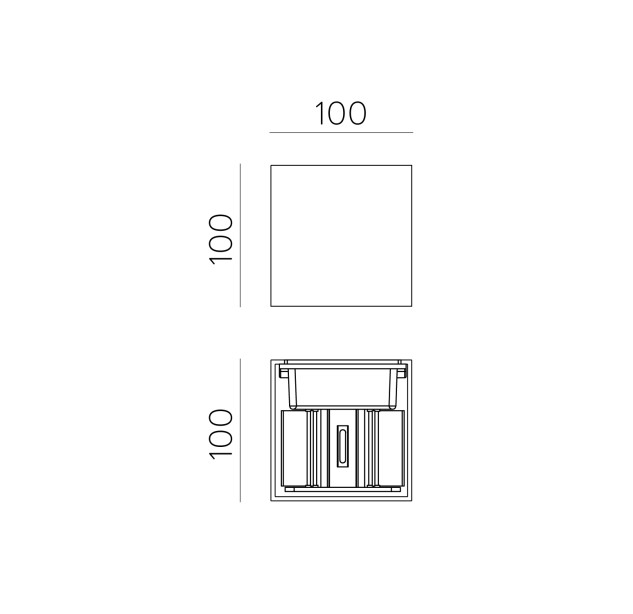 Kendo sieninis šviestuvas 100 mm Corten, LED 2x5,5 W 1060 lm, CRI90 CL.I IP65, Kelvinas 2700 K–3000 K, slankusis jungiklis, MULTI-PACK