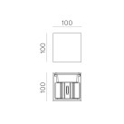 Kendo sieninis šviestuvas 100 mm Tech Gold, LED 2x5,5 W 1060 lm, CRI90 CL.I IP65, Kelvinas 2700 K–3000 K, slankusis jungiklis, MULTI-PACK