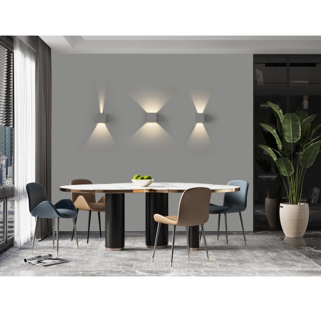 Kendo sieninis šviestuvas 100 mm Tech Gold, LED 2x5,5 W 1060 lm, CRI90 CL.I IP65, Kelvinas 2700 K–3000 K, slankusis jungiklis, MULTI-PACK