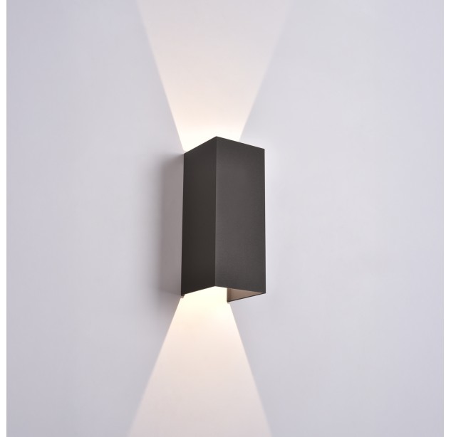 Kendo sieninis šviestuvas 250 mm, tekstūruotas juodas, LED 2x5,5 W, 1060 lm, CRI90, CL.I, IP65, 2700–3000 K, slankusis jungiklis, MULTI-PACK