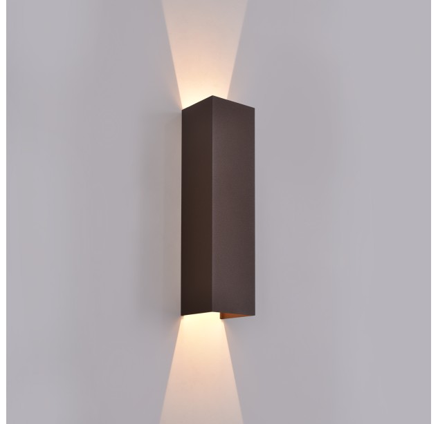 Kendo sieninis šviestuvas 400 mm Corten, LED 2x5,5 W 1060 lm, CRI90 CL.I IP65, Kelvinas 2700 K–3000 K, slankusis jungiklis, MULTI-PACK