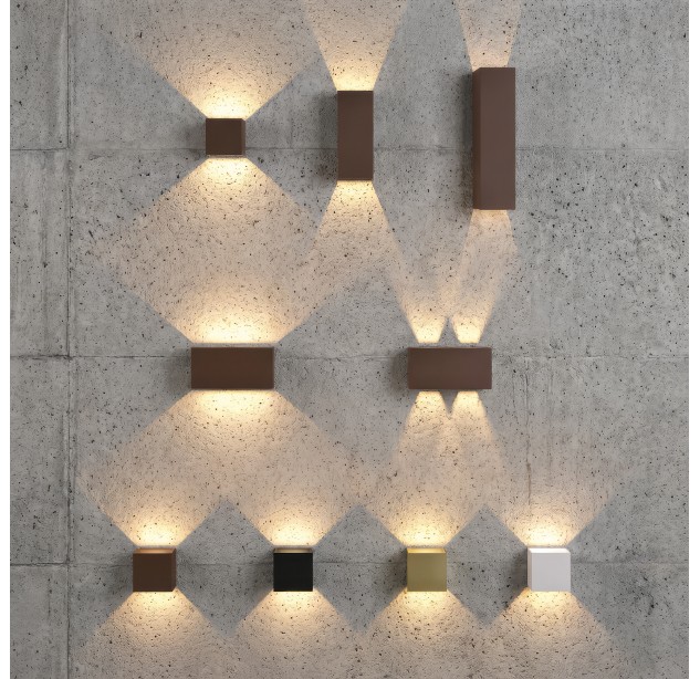 Kendo sieninis šviestuvas 400 mm, tekstūruotas juodas, LED 2x5,5 W, 1060 lm, CRI90, CL.I, IP65, 2700–3000 K, slankusis jungiklis, MULTI-PACK