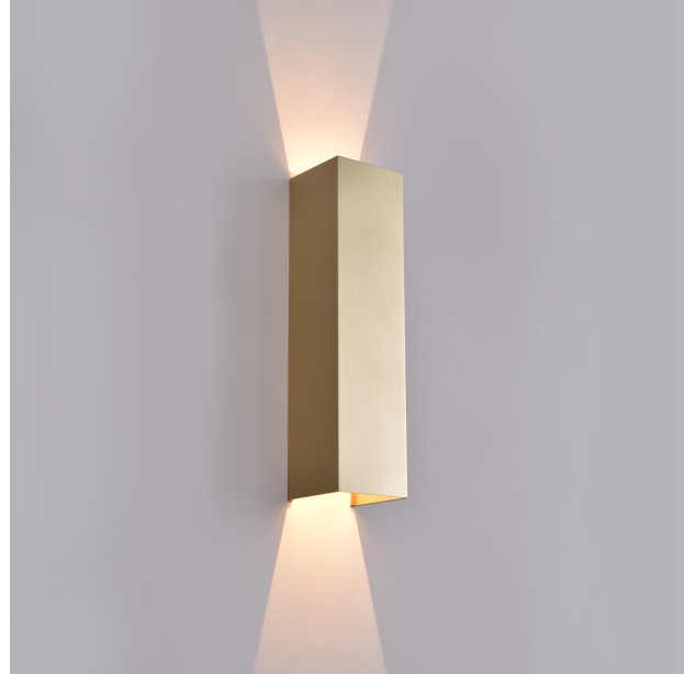 Kendo sieninis šviestuvas 400 mm Tech Gold, LED 2x5,5 W 1060 lm, CRI90 CL.I IP65, Kelvinas 2700 K–3000 K, slankusis jungiklis, MULTI-PACK