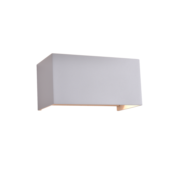 Kendo sieninis šviestuvas 200x100 mm, tekstūruotas baltas, LED 4x5,5 W, 2120 lm, CRI90, CL.I, IP65, 2700–3000 K, slankusis jungiklis, DAUGIAKOMPLEKTIS