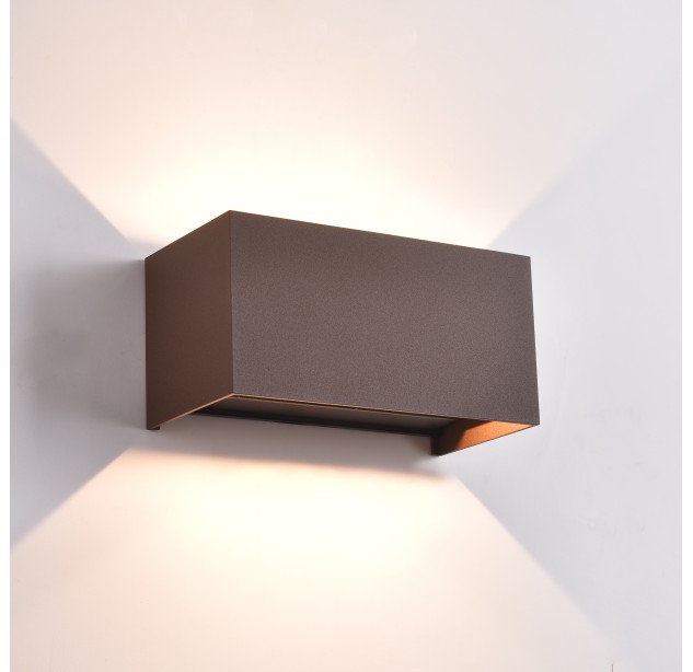 Kendo sieninis šviestuvas 200x100 mm Corten, LED 4x5,5 W 2120 lm, CRI90 CL.I IP65, Kelvin 2700 K–3000 K slankusis jungiklis, dim. Triac, MULTI-PACK, ON-DEMAND **