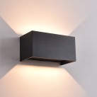 Kendo sieninis šviestuvas 200x100 mm, tekstūruotas juodas, LED 4x5,5 W, 2120 lm, CRI90, CL.I, IP65, 2700–3000 K, slankusis jungiklis, dimeriuotas, triakas, daugiapakė, pagal užsakymą **