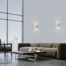 Kowa sieninis šviestuvas 100 mm, tekstūruotas baltas, LED 2x5,5 W, 1060 lm, CRI 90, CL.I, IP65, 2700–3000 K, slankusis jungiklis, MULTI-PACK