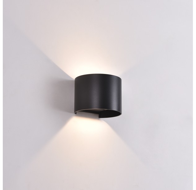 Kowa sieninis šviestuvas 100 mm, tekstūruotas juodas, LED 2x5,5 W, 1060 lm, CRI 90, CL.I, IP65, 2700–3000 K, slankusis jungiklis, MULTI-PACK