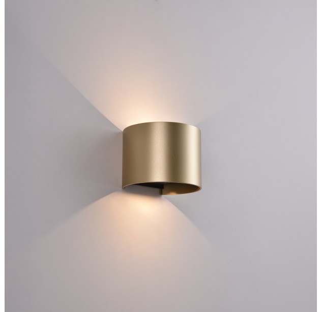 Kowa sieninis šviestuvas 100 mm Tech Gold, LED 2x5,5 W 1060 lm, CRI90 CL.I IP65, Kelvinas 2700 K–3000 K, slankusis jungiklis, MULTI-PACK