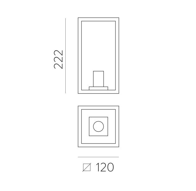 Sieniniai šviestuvai Cube 15 LED E27  54 A20391GR
