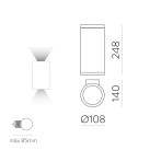 Nori sieninis šviestuvas 16/2044-2 tekstūruotas baltas, LED E27 2x15W, CL.I IP65