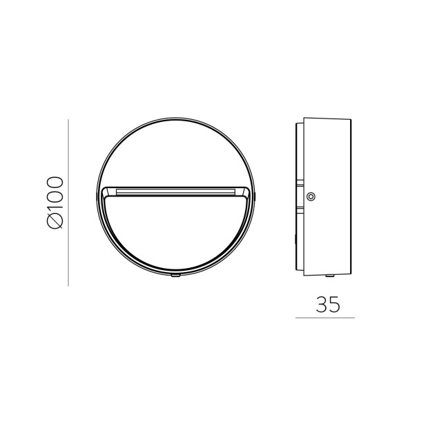 Spica sieninis šviestuvas 16/2061 Corten, LED 2,2 W, 299 lm, CL.I IP65, 2200 K–2700 K–3200 K–4000 K, slankusis jungiklis, ON-DEMAND **