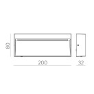 Nashira sieninis šviestuvas 16/2062 tekstūruotas antracitas, LED 4,5 W 588 lm, CRI80 CL.I IP65, 2200 K–2700 K–3200 K–4000 K slankusis jungiklis