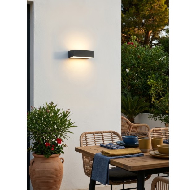 Sieninis šviestuvas „Draco“ 16/2070, tekstūruotas antracitas, LED 2x5 W, 3000 K, 715 lm, CRI 80, CL.I, IP65, dim. Triac, ON-DEMAND **
