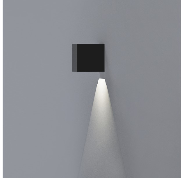 Hamal sieninis šviestuvas, tekstūruotas antracito spalvos, LED COB 9 W, 3000 K, 811 lm, CRI 80, CL.I, IP65, dim. Triac, ON-DEMAND **