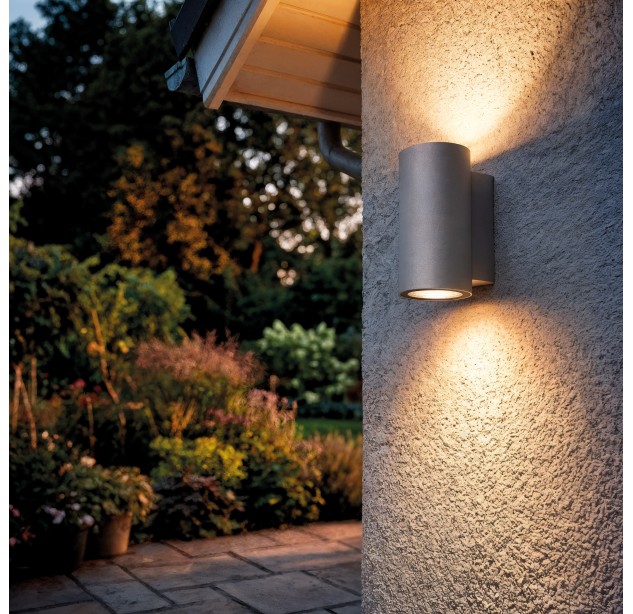 Nox sieninis šviestuvas 2092 tekstūruotas antracitas, LED 2x9W 2700K 1540lm, CRI90 CL.I IP65