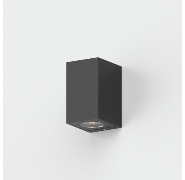 Sieninis šviestuvas „Oxen“ 100x60 mm, tekstūruotas juodas, LED 4 W, 515 lm, CRI 90, klasė I, IP65, 2700–3000 K, slankusis jungiklis