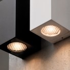 Sieninis šviestuvas „Oxen“ 100x60 mm, tekstūruotas juodas, LED 4 W, 515 lm, CRI 90, klasė I, IP65, 2700–3000 K, slankusis jungiklis