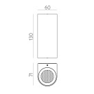Nexo sieninis šviestuvas %D860x130mm tekstūruotas juodas, LED 2x4W 865lm, CRI90 CL.I IP65, Kelvinas 2700K-3000K slankusis jungiklis