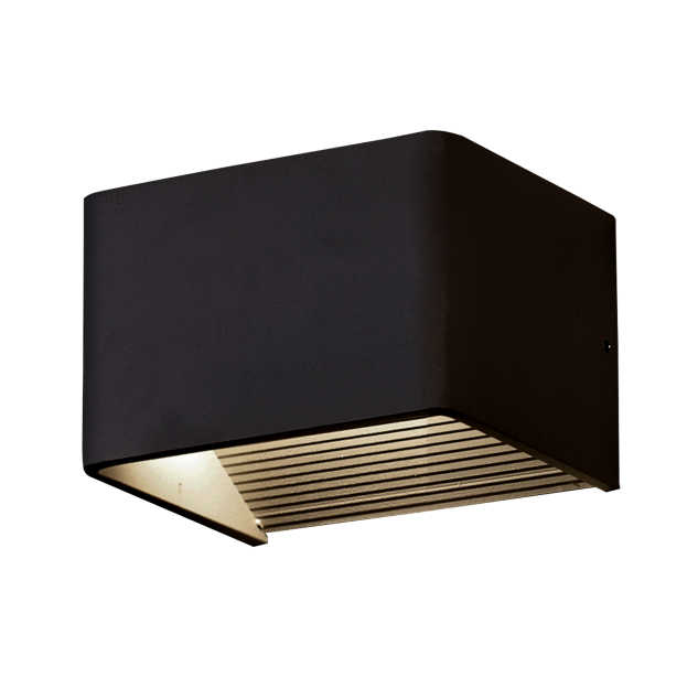 Sieninis šviestuvas „Icon“ 16/3089-10, tekstūruotas juodas, LED 8,5 W, 890 lm, CRI 90, CL.II, integruotas LED, 2700 K–3000 K–4000 K, slankusis jungiklis