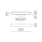Gala sieninis šviestuvas 16/3189-43 Tekstūruotas baltas, LED 20 W 2430 lm, CRI90 CL.I, integruotas LED, 2700 K–3000 K–4000 K slankusis jungiklis