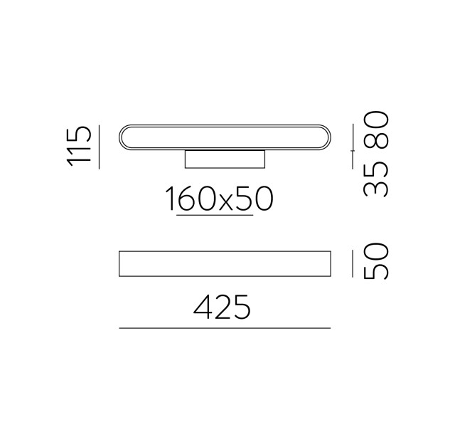 Gala sieninis šviestuvas 16/3189-43 Technical Gold, LED 20 W, 2430 lm, CRI 90, CL.I, integruotas LED, 2700 K–3000 K–4000 K, slankusis jungiklis