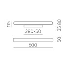 Gala sieninis šviestuvas 16/3189-60 tekstūruotas juodas, LED 31 W 3650 lm, CRI90 CL.I, integruotas LED, 2700 K–3000 K–4000 K slankusis jungiklis, dim. DALI/Push, ON-DEMAND **