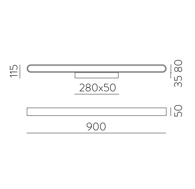 Gala sieninis šviestuvas 16/3189-90 tekstūruotas juodas, LED 43 W 5190 lm, CRI90 CL.I, integruotas LED, 2700 K–3000 K–4000 K slankusis jungiklis, dim. DALI/Push, ON-DEMAND **