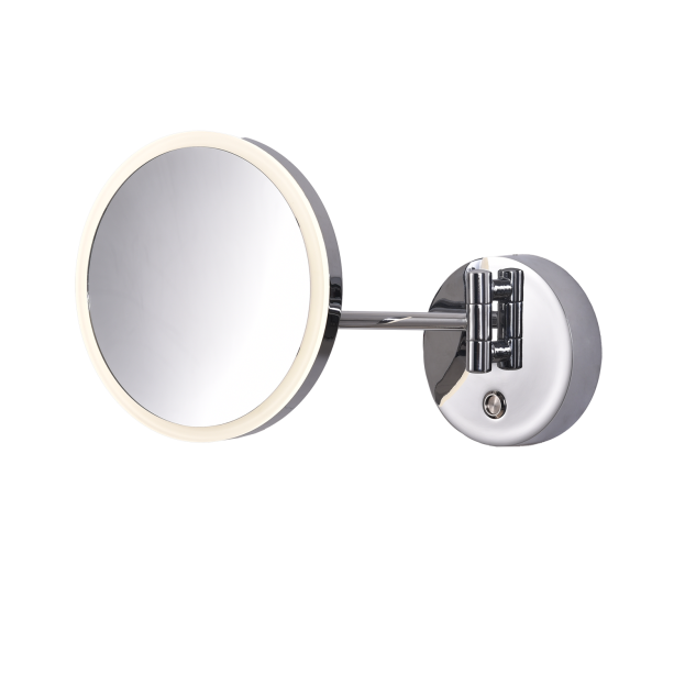 Boan Mirror 16/3252 Chrome, LED 7 W, 735 lm, CRI 90, CL.II, IP44, 5 kartų didinantis stiklas, su jungikliu, 3000 K–4000 K, slankusis jungiklis, reguliuojamas