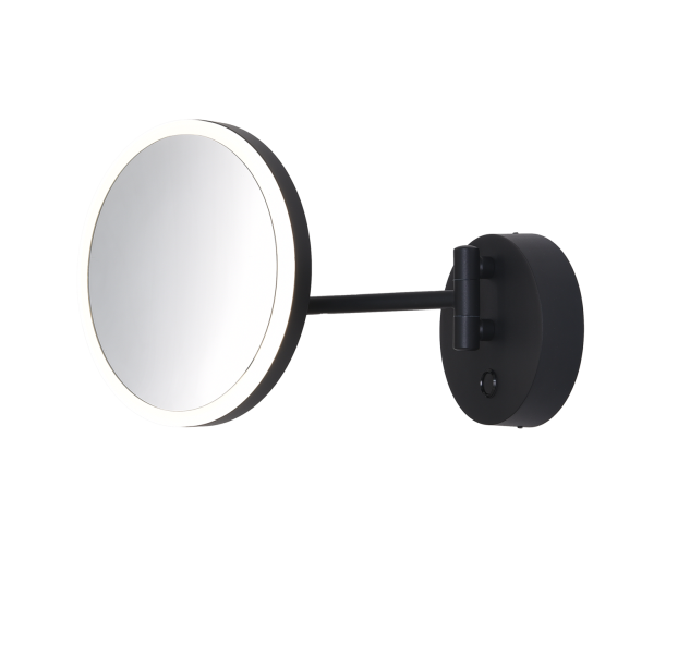 Boan Mirror 16/3252 Matinė juoda, LED 7 W 735 lm, CRI90 CL.II IP44, 5 kartų didinantis stiklas, su jungikliu, 3000 K–4000 K slankusis jungiklis, reguliuojamas