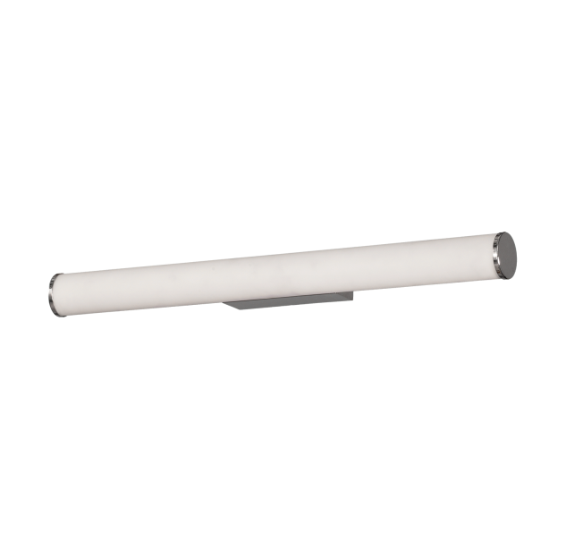 Sieninis šviestuvas „Ura“ 600 mm, opalas/chromas, LED 19 W, 1780 lm, CRI 90, CL.II, IP44, 3000 K–4000 K, slankusis jungiklis