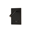 Manat sieninis šviestuvas 16/3568 tekstūruotas juodas, LED 5 W 3000 K 415 lm + 3 W 3000 K 285 lm, CRI90 CL.I, du jungikliai, su USB, USB-C, reguliuojamas