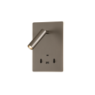 Manat sieninis šviestuvas 16/3568, matinis nikelis, LED 5 W 3000 K 415 lm + 3 W 3000 K 285 lm, CRI90 CL.I, du jungikliai, su USB, USB-C, reguliuojamas
