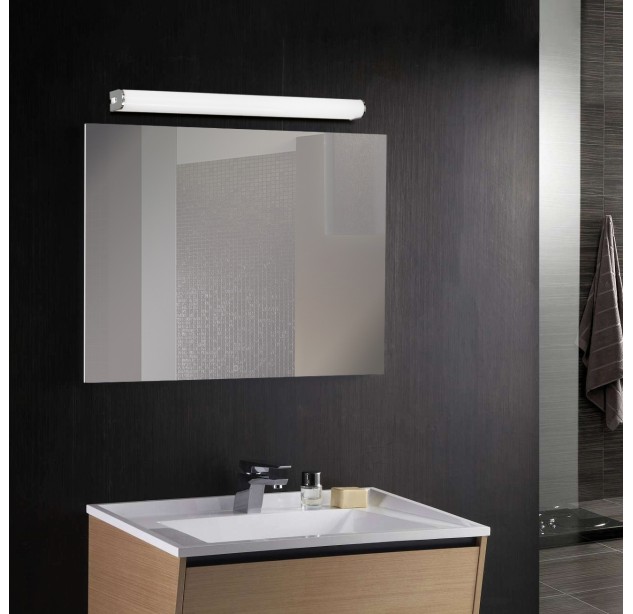 Loira sieninis šviestuvas 16/3592 Chromas/Opalas, LED 20 W 1800 lm, CRI90 CL.II IP44, integruotas LED, su jungikliu, 3000 K–4000 K slankusis jungiklis