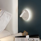Panau sieninis šviestuvas 16/3660 tekstūruotas baltas, LED 6 W 3000 K 540 lm + 3 W 3000 K 285 lm, CRI90 CL.I, integruotas LED, du jungikliai, reguliuojamas