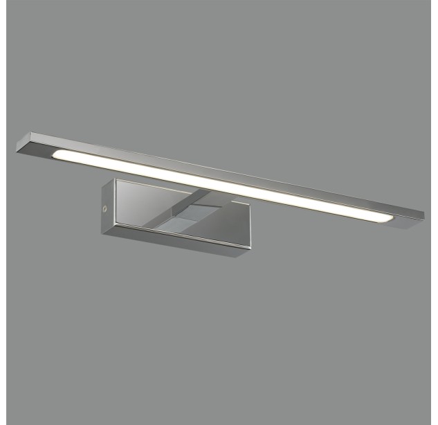 Menorca sieninis šviestuvas 450 mm, chromas, LED 12 W, 1480 lm, CRI 90, CL.II, IP44, 3000 K–4000 K, slankusis jungiklis