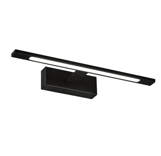 Menorca sieninis šviestuvas 450 mm, tekstūruotas juodas, LED 12 W, 1480 lm, CRI90, CL.II, IP44, 3000 K–4000 K, slankusis jungiklis, dimeriavimas, triakas, ON-DEMAND **