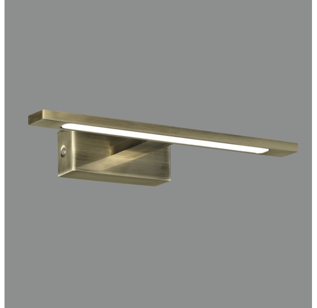 Menorca sieninis šviestuvas 450 mm, antikinio vario spalvos, LED 12 W, 1480 lm, CRI90, CL.II, IP44, 3000 K–4000 K, slankusis jungiklis, dimeriuotas, triakas, ON-DEMAND **