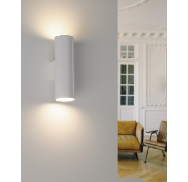 Zoom sieninis šviestuvas 16/3764-18 tekstūruotas baltas, LED GU10 2x8W, CL.I