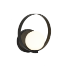 Sieninis šviestuvas „Halo“ tekstūruotas juodas/opalas, LED 5 W 370 lm, CRI 90 CL.I, Kelvinas 2700 K–3000 K, slankusis jungiklis, dimeriavimas DALI/Push, ON-DEMAND **