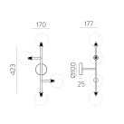 Doris sieninis šviestuvas 16/3820-4 Antikvarinis auksas, LED G9 4x7W, CL.I IP44, be stiklinio gaubto