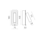 Boheme sieninis šviestuvas 16/3826 tekstūruotas baltas, LED 3 W 3000 K 285 lm, CRI90 CL.I, integruotas LED, su jungikliu, reguliuojamas, MULTI-PACK