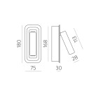 Boheme sieninis šviestuvas 16/3826 tekstūruotas baltas, LED 3 W 3000 K 285 lm, CRI90 CL.I, integruotas LED, be jungiklio, reguliuojamas, MULTI-PACK