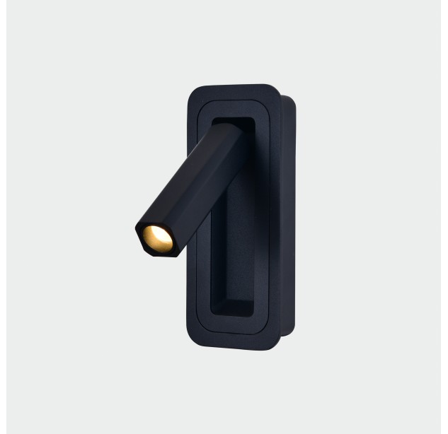 Boheme sieninis šviestuvas 16/3826 tekstūruotas juodas, LED 3 W 3000 K 285 lm, CRI90 CL.I, integruotas LED, be jungiklio, reguliuojamas, MULTI-PACK