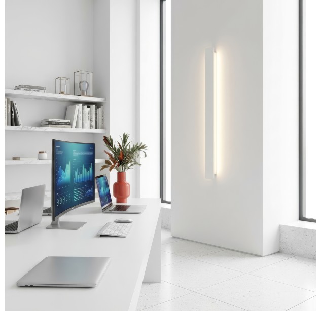 Fosca sieninis šviestuvas 16/3833-40 tekstūruotas baltas, LED 10 W 1050 lm, CRI90 CL.I, integruotas LED, 2700 K–3000 K–4000 K slankusis jungiklis